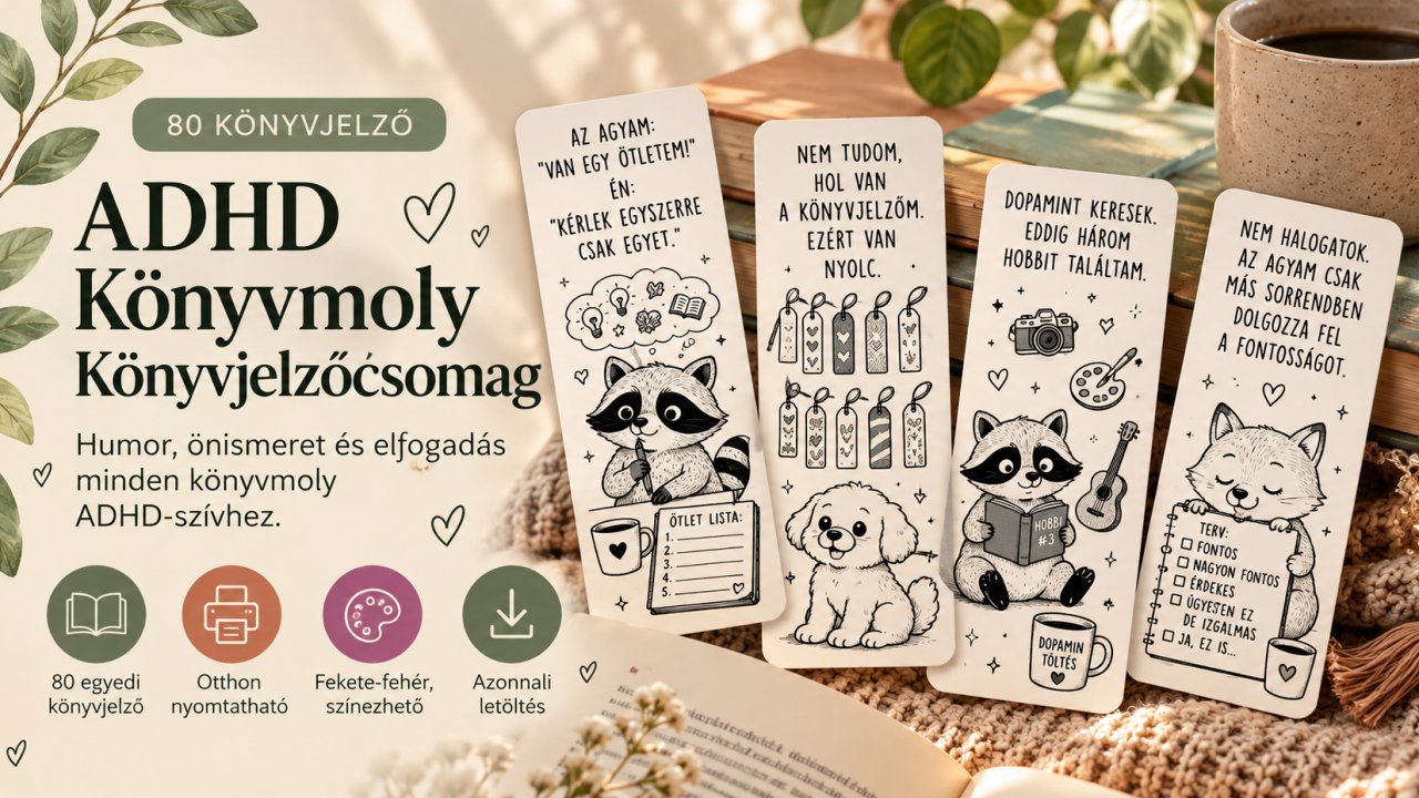 ADHD Könyvmoly Könyvjelzőcsomag