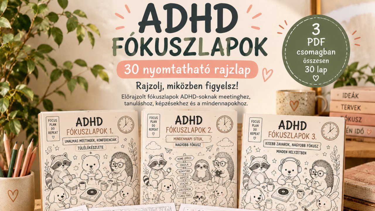 ADHD Fókuszlapok – 30 nyomtatható rajzlap
